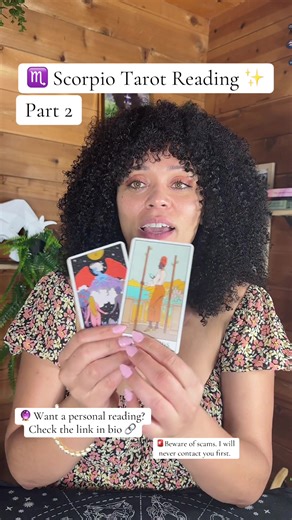 Scorpio welcome to Part 2 of your message ♏️ If you have not watched Part 1 yet go check that out first so the full reading flows together 🔮 Your intuition is guiding you through a major emotional shift What is leaving is making space for something real and aligned 💜✨ Tap the link in my bio for personal readings And please be aware of scammers pretending to be me this is my only account 🦂 #scorpio #scorpiotarot #zodiactarot #intuitivemessages #scorpiolove