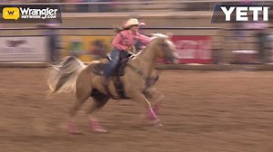 Cotulla, TX cowgirl Hailey Kinsel turned in the fastest time of the rodeo in Sheridan, WY on Thursday night, turning the pattern in a speedy 16.91 seconds to take the lead. 🏇💨 YETI Hailey Kinsel | Wrangler Western