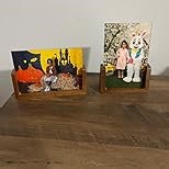 Mixoo 4x6 Picture Frame 2 Pack - Rustic Wooden Picture Frames with Walnut Wood Base and High Definition Break Free Acrylic Photo Covers for Tabletop or Desktop Display (Horizontal + Vertical)