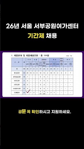 70세까지 가능! 서울 6개 공원 194명 채용 (딱 3일만 접수) #공공일자리 #오늘의일자리 #중장년채용 #서울시일자리