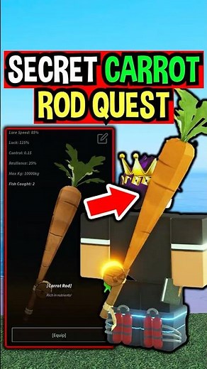 COMPLETE SECRET CARROT ROD QUEST in Roblox Fisch..