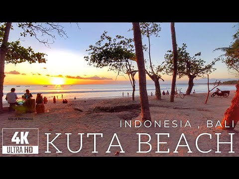 4K BALI WALK - Sunset Kuta Beach