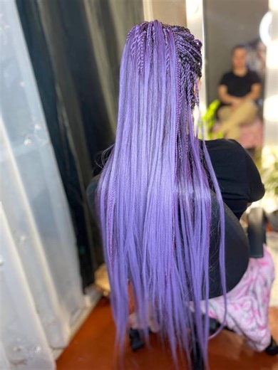 Purple Dreadlocks: Soft Double Ended Braids With Loose Ends
