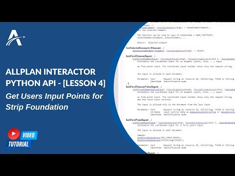 ALLPLAN interactor Python API | [LESSON 4] - Get User Input Point For Strip Footing PythonParts