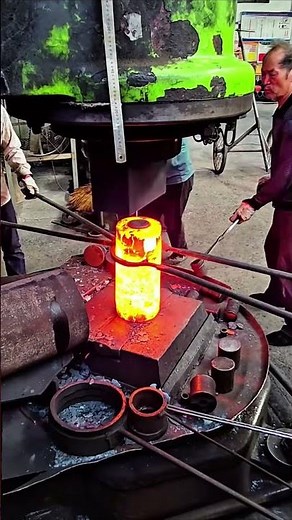 The forging hollowing process of iron columns- Good tools and machinery make work easy
