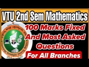 VTU 2nd Sem Mathematics Key Questions | Scoring and Passing Package for VTU (M2)