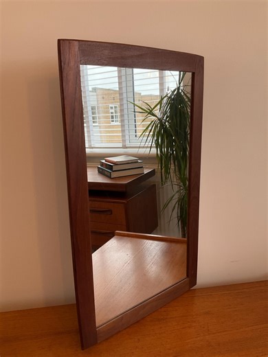 Teak Wall Mirror, Danish Mid-century Scandinavian 67cm, Vintage Wooden - Etsy