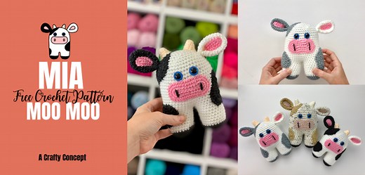 Crochet Cow Pattern - Easiest Cow Amigurumi Pattern Ever - A Crafty Concept