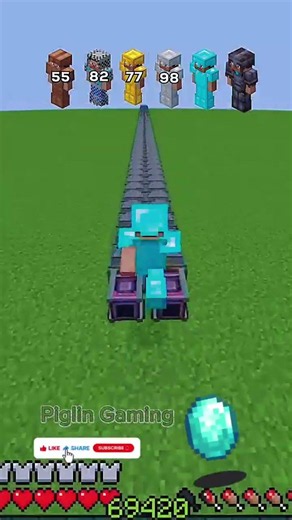 Which suit of armor can travel the farthest through the saw blades🤔|#music #minecraft #ytshorts #fyp