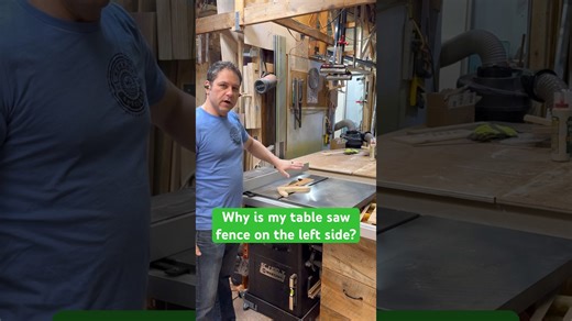 The tablesaw fence can be used safely on either side of the blade #woodworking #workshop #tools