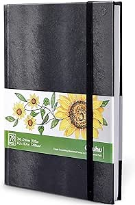 Ohuhu Sketchbook Marker Paper Pad: 8.3"x11.7" Large Art Sketch Book Drawing Papers 78 Sheets/156 Pages 120 lb/200 gsm Hardcover Sketching Books for Alcohol Markers Sketchpad Christmas Gift