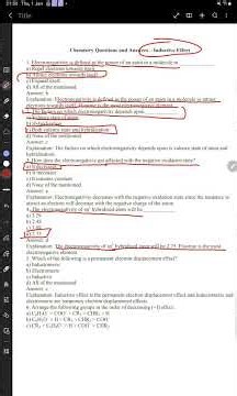#Chemistry Questions and Answers – Inductive Effect#chemistry #class11chemistry #class12chemistry