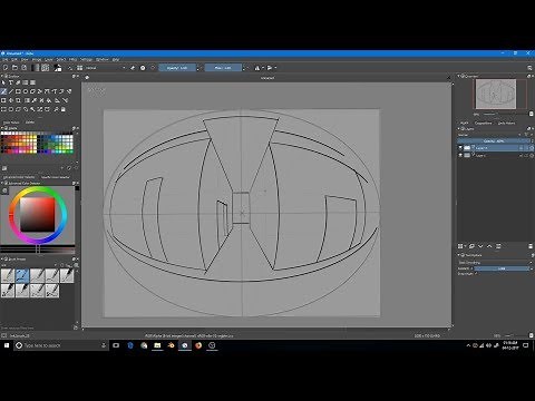 Krita Assistant Tool [Part 4] - Fish Eye Point (5 point perspective setup)