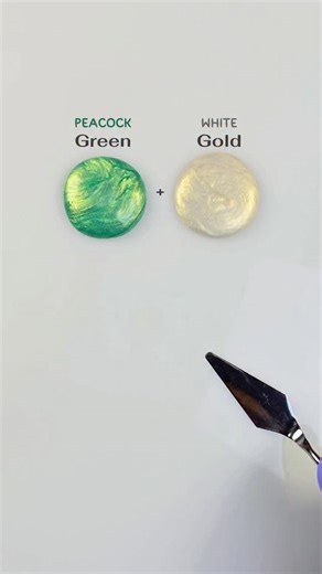 Mini Art Zone on Instagram: "Peacock Green meets White Gold Slime and it’s pure perfection! The art of color mixing is mesmerizing! 🥳⭐️ #colormixing #paintmixing #art #painting #asmr"