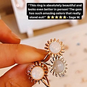 83 reactions | Our NEW Sunshine Rings have sold out once already!  The moonstones catch the light from every angle for a mesmerizing sparkle! ✨ | Pura Vida | Facebook