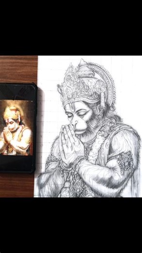 Hanuman ji drawing🚩🔥 Hanuman Jayanti special Jai shree ram #hanuman#shortfeed#drawing#viral