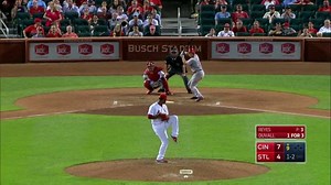 Alex Reyes' first batter 96 mph (ball) 98 mph strike 79 mph nasty breaking ball for a strike 101 mph put-a-away fastball | St. Louis Cardinals