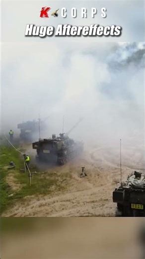육군 K55A1 자주포 사격과 엄청난 후폭풍 [ South Korean Army K55A1 SPH's firing and aftereffects ] #kcorps #k군단
