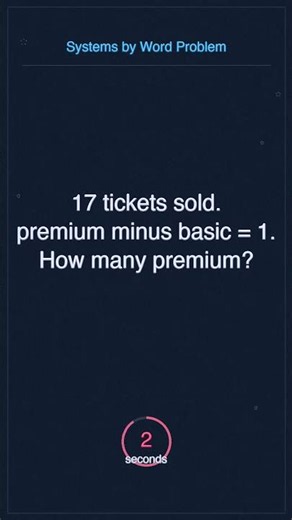 Solve Systems by Word Problem before the countdown ends ⏱️ Go!