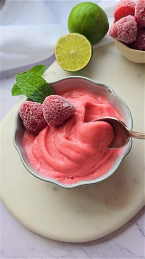 SORBET FRAISE MINUTE 🍓 Sans sorbetière