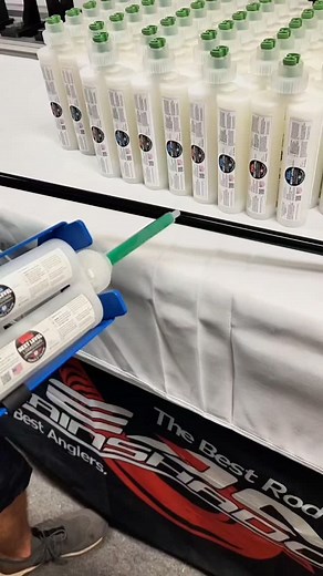 Batch of NEXT LEVEL LockDown cartridges heading out to a large custom rod building facility. This is how they do it & so can you! They will be available on the site soon. Easy, Clean, No Mess, Perfect Mix Every Time! #NEXTLEVEL #Lockdown #buildyourown #fishingrod #customrodbuilding | Get Bit Outdoors