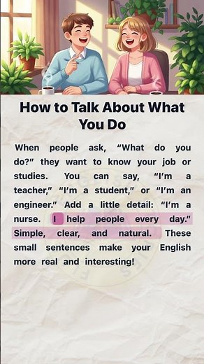 How to Talk About What You Do✍️ | English Reading and Listening Practice #englishforbeginners