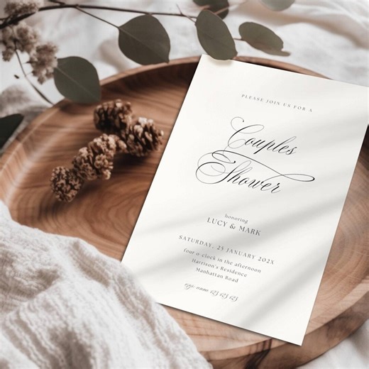 Minimalist Couples Shower Invitation: Modern Couples Shower, Wedding Engagement (editable Template) - Etsy