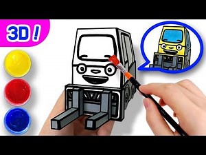 3D Coloring Lift l Coloring Tutorial l Tayo Paper Craft l Titipo Titipo