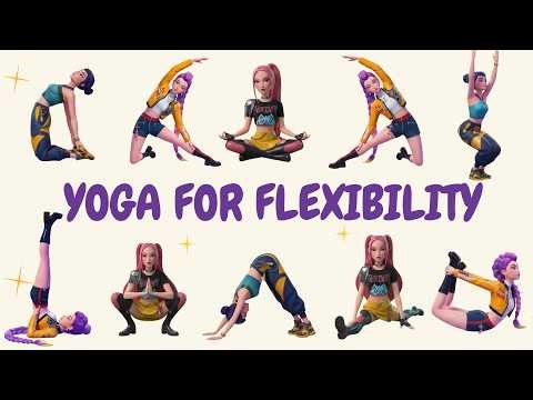 Yoga for Flexibility with Huntrix | Stretch and Balance Moves | Kpop Demon Hunter inspired