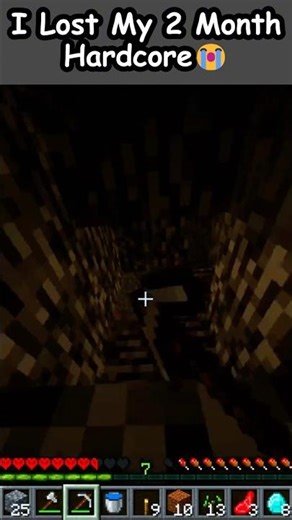 i lost my 2 month Hardcore server #minecraft #gaming #minecraftmemes #viralshorts