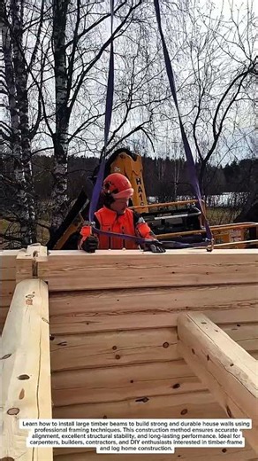 Amazing Timber Wall Construction | Genius Way to Build a Log House Wall