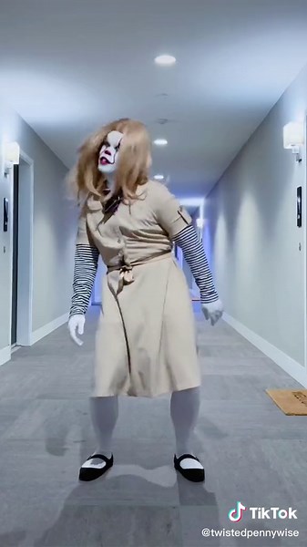 They’re saying #M3gan is the new horror IT girl! 🎈 Shoutout to my stunt double @Brian Esperon! Couldn’t have done that flip without him! (Literally) 😅👍 #TikTokHalloween