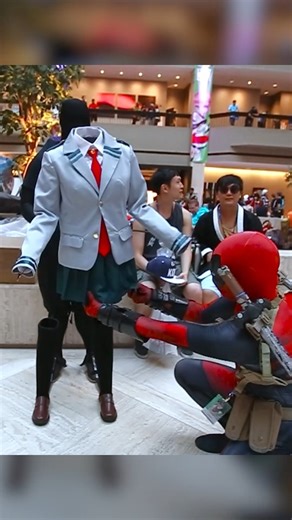 Deadpool's first encounter with an invisible school girl 🧐 #deadpool #toruhagakure #myheroacademia #anime #cosplay | Pids