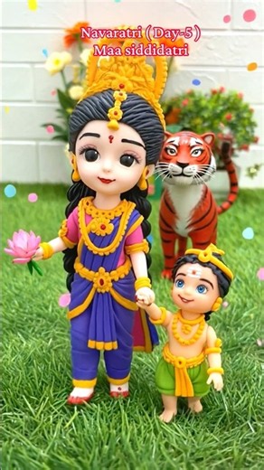 Navaratri Special (Day-5)🙏💕Maa Siddidatri Making With Clay 💕🙏Jai Maa Durga🙏🥥🌺 #dussehra