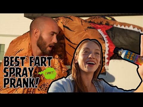 THE BEST FART SPRAY PRANK with a T rex!