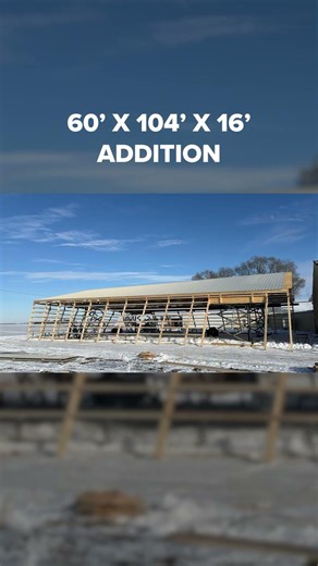 Lifting a 60' x 104' Pole Barn Addition #construction #barn #postframe #build