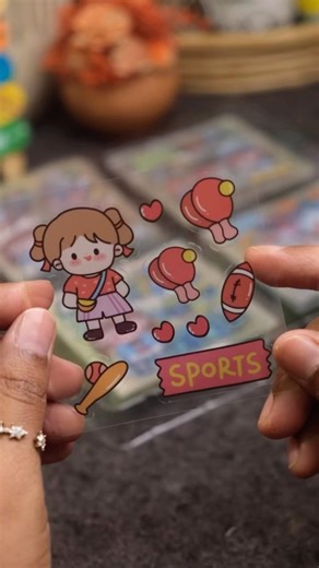 ❤️ Red Themed Sports Girl Kawaii Stickers Journal 🏃‍♀️ #shorts #kawaii #sticker #journal