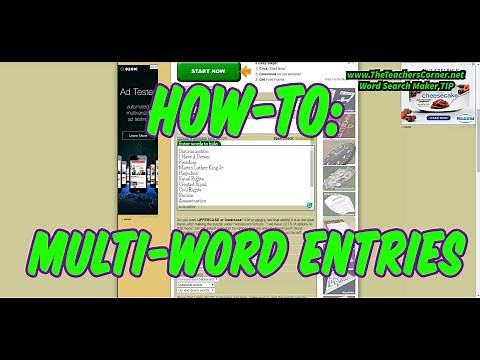 Multiword Wordsearch Words