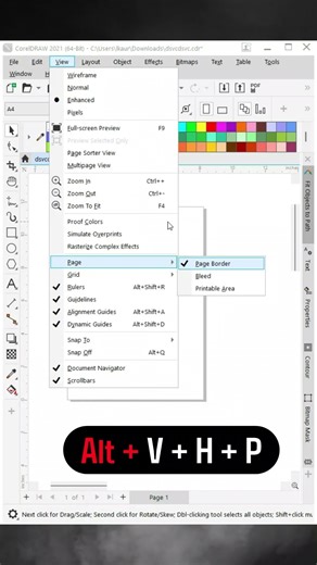 How to Hide Boder Page in Corel Draw | Corel Draw Tips And Tricks