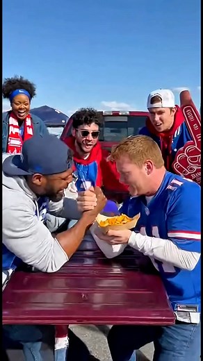 3K views | Nacho Cheese Arm Wrestling FAIL!  You can't make this up! Two die-hard fans battling it out on a truck tailgate before the big game, until a nacho cheese catastrophe changes everything! Watch this epic, slippery arm wrestling fail that had everyone roaring with laughter! 燎 #ArmWrestlingFail #NachoCheese #TailgateParty #FootballFans #Gameday #FunnyMoment #ViralVideo #SportsHumor #EpicFail #ChaoticFun #PreGame | ArozPlay | Facebook