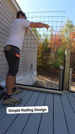 Simple railing design for your deck! Super easy and DIY friendly! #carpentrytips #construction #contractor #tipsandtricks #HomeImprovement #hacks #carpentry #builder #deck #tools #diy #fblifestyle | Your Favorite Contractor