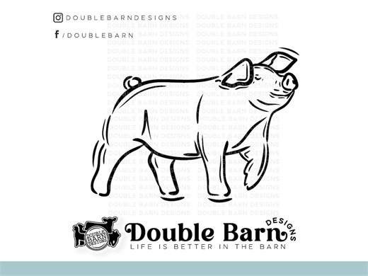 Line Pig Show Silhouette Set Digital Download | SVG - AI - PNG - Etsy