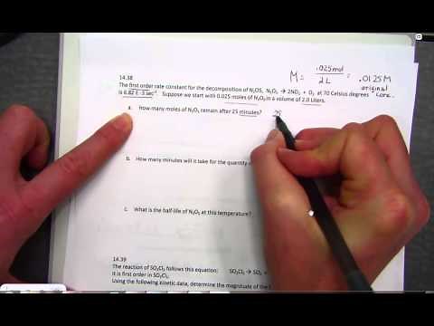 First Order and Second Order Chemical Kinetics Example Problems