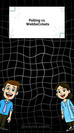 await() on Instagram: "Polling vs. WebSockets Polling and WebSockets represent contrasting approaches to real-time data communication between a client (like a web browser) and a server. Polling involves the client repeatedly requesting data from the server at fixed intervals. While simple, it's inefficient, consuming resources even when no new data exists. Imagine constantly asking "Any updates?" only to be told "No" repeatedly! WebSockets, however, offer a persistent, bi-directional communicati