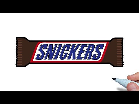 How to draw SNICKERS BAR easy | Drawing chocolate bar snickers step by step