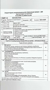 B.Sc 3rd Semester Botany Syllabus 2025 - 2026