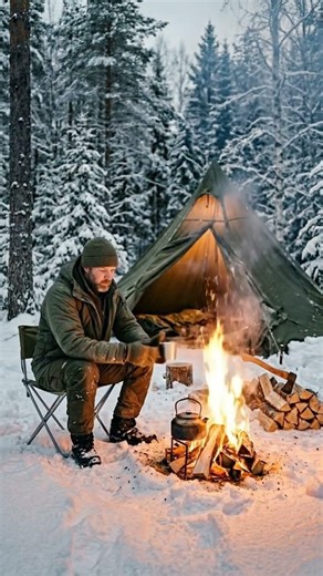 1 Setting Up Shelter in Blizzard Conditions | Winter Survival Bushcraft #bushcraft#survival#outdoors