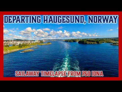 P&O Iona Departure from Haugesund, Norway | Relaxing Cruise Ship Wake View Timelapse