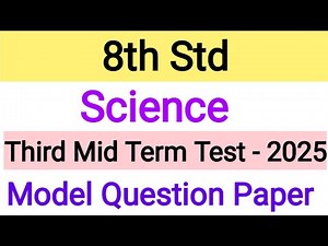 8th Std - Science | Third Mid Term Test - Model Question Paper | 2025
