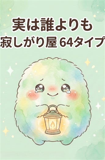 64タイプ診断：実は寂しがり屋のあなたへ